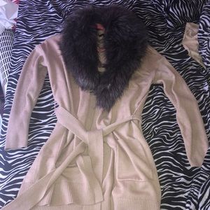 Banana Republic Faux Fur Cardigan